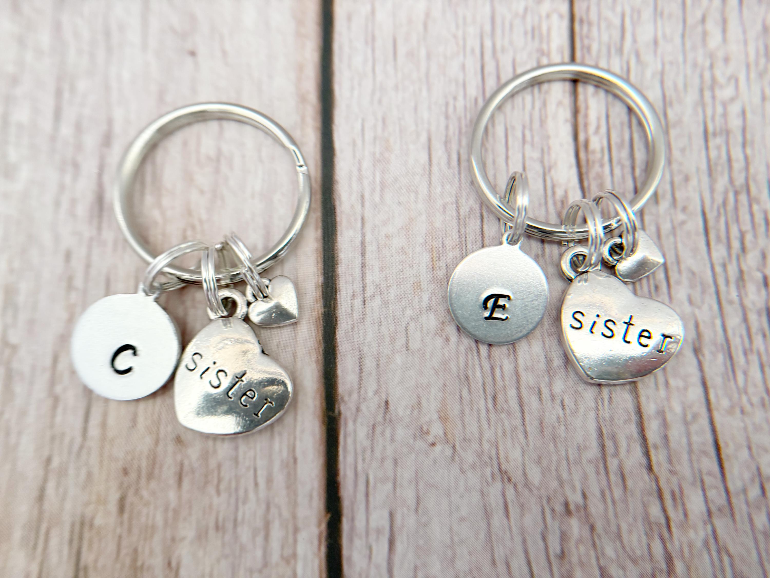 Personalised Sisters Matching Keyring Set, Unbreakable Sisterhood Bond