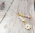 Daisy Phone Charm | Crystal Mobile Accessory | Personalised Name Keyring | Flower Gifts
