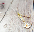Daisy Phone Charm | Crystal Mobile Accessory | Personalised Name Keyring | Flower Gifts