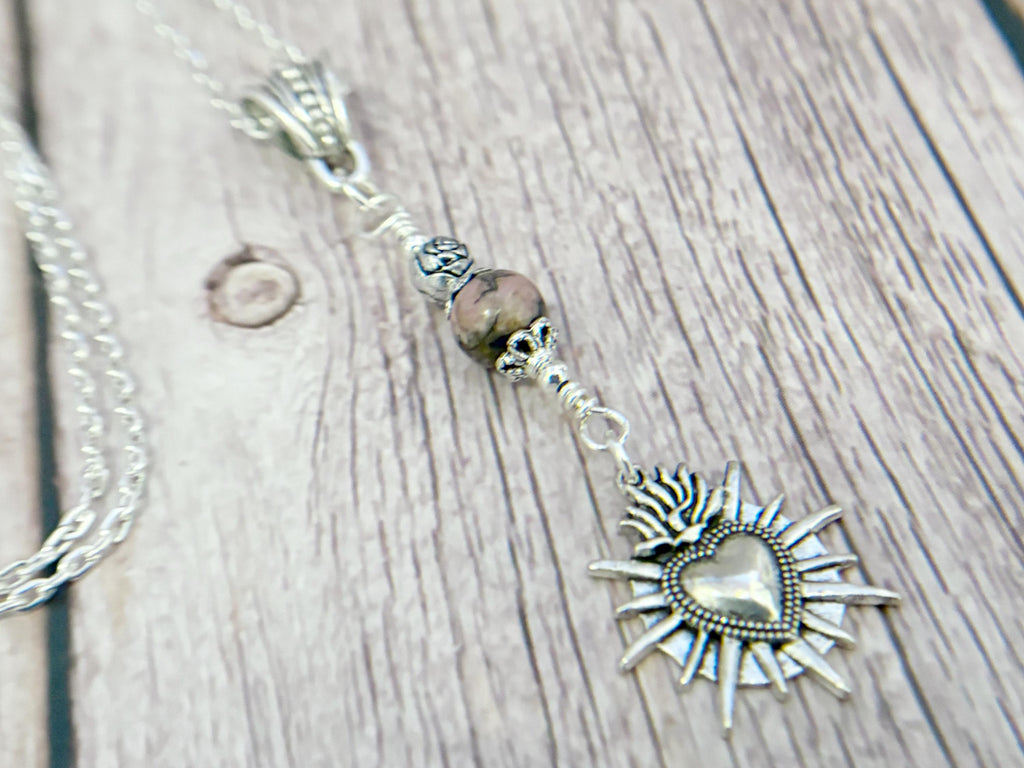 Dark Enchantments Crystal Barbed Wire Heart Necklace | Gothic Pendant