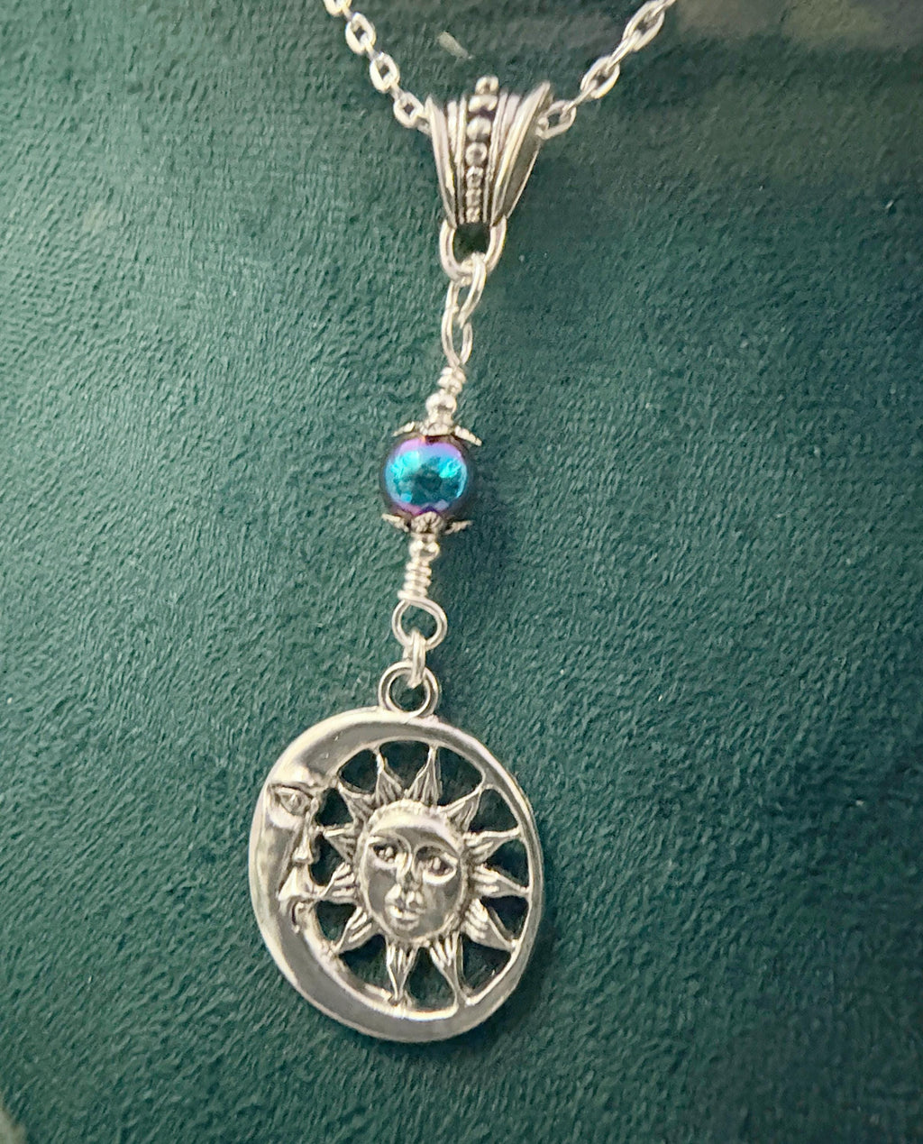 Written in the Stars | Crystal Moon & Sun Necklace | Silver Celestial Gemstone Pendant
