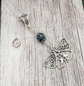 Dark Enchantments Crystal Death Moth Necklace | Silver Gothic Gemstone Pendant