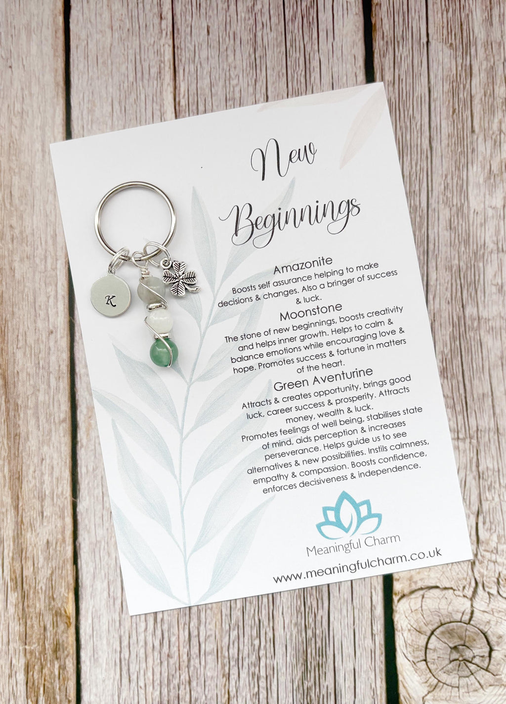 Personalised New Beginnings Crystal Keyring | Build Your Own Good Luck Gift