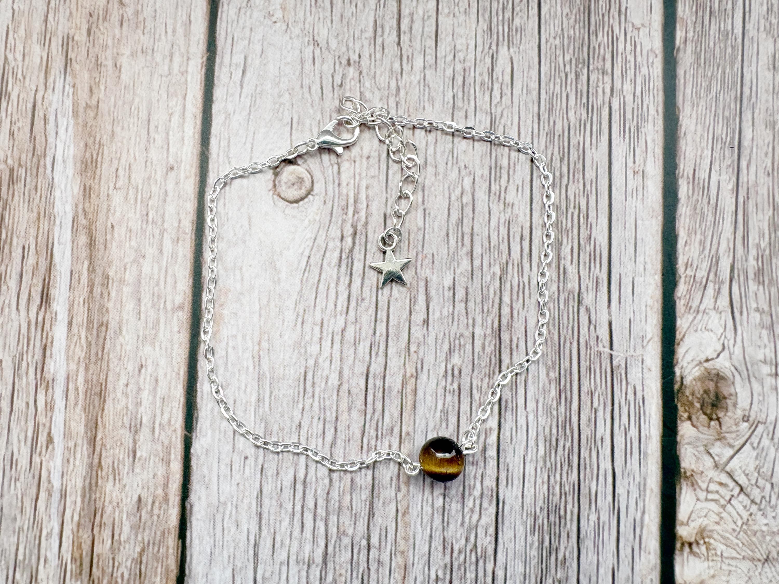 Tigers Eye Bracelet or Anklet | Crystal Dainty Chain | Dream & Believe