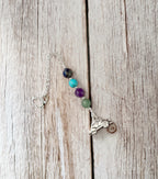 Safe Travels Tractor Mirror Charm | Crystal Rear View Charm Gift