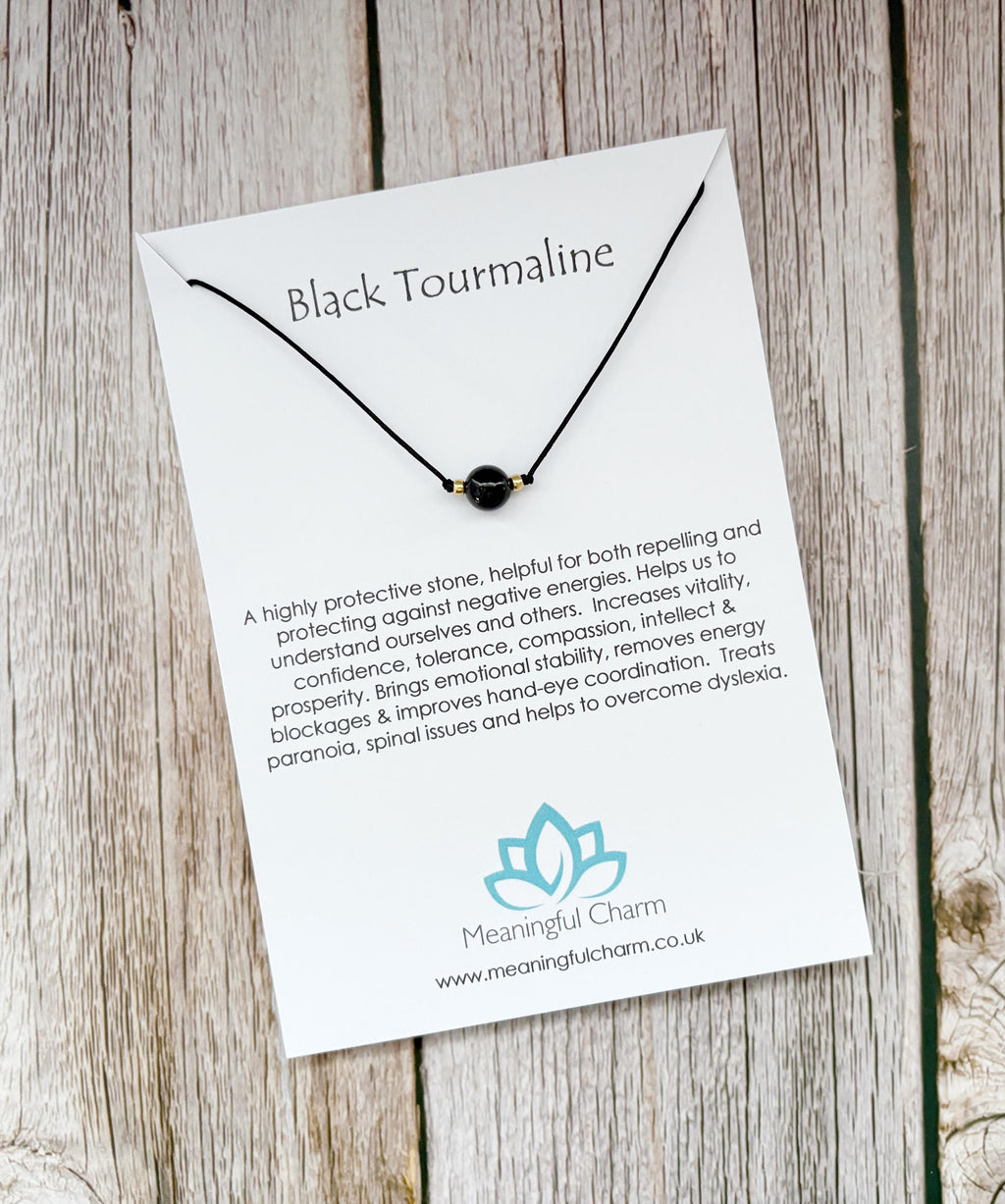 Soul Shield | Black Tourmaline Choker | Deflect Crystal Emotional Gifts | Strength Within