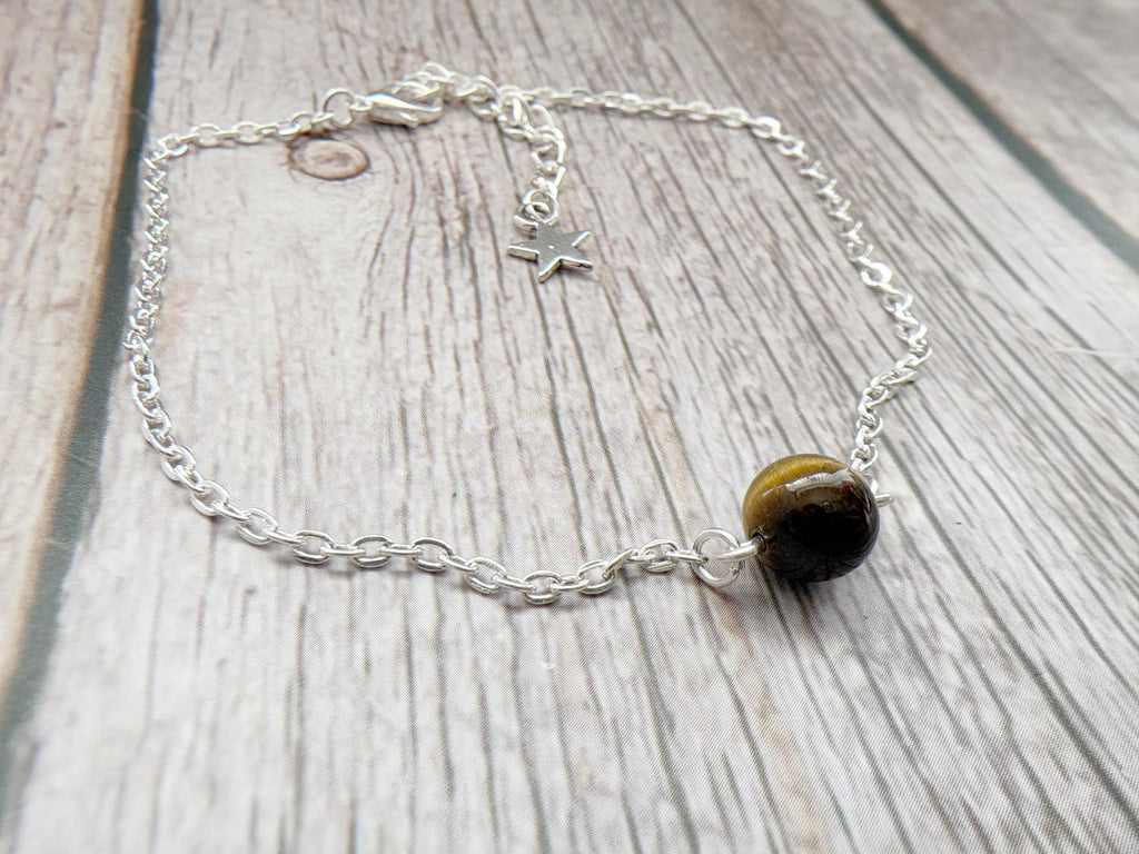 Tigers Eye Bracelet or Anklet | Crystal Dainty Chain | Dream & Believe