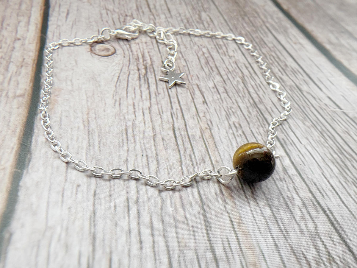 Tigers Eye Bracelet or Anklet | Crystal Dainty Chain | Dream & Believe