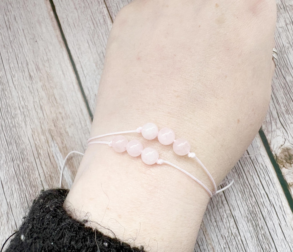 A Little Pregnancy Wish Bracelet for Baby Shower Gift | Pink Rose Quartz Crystal Sister Gifts