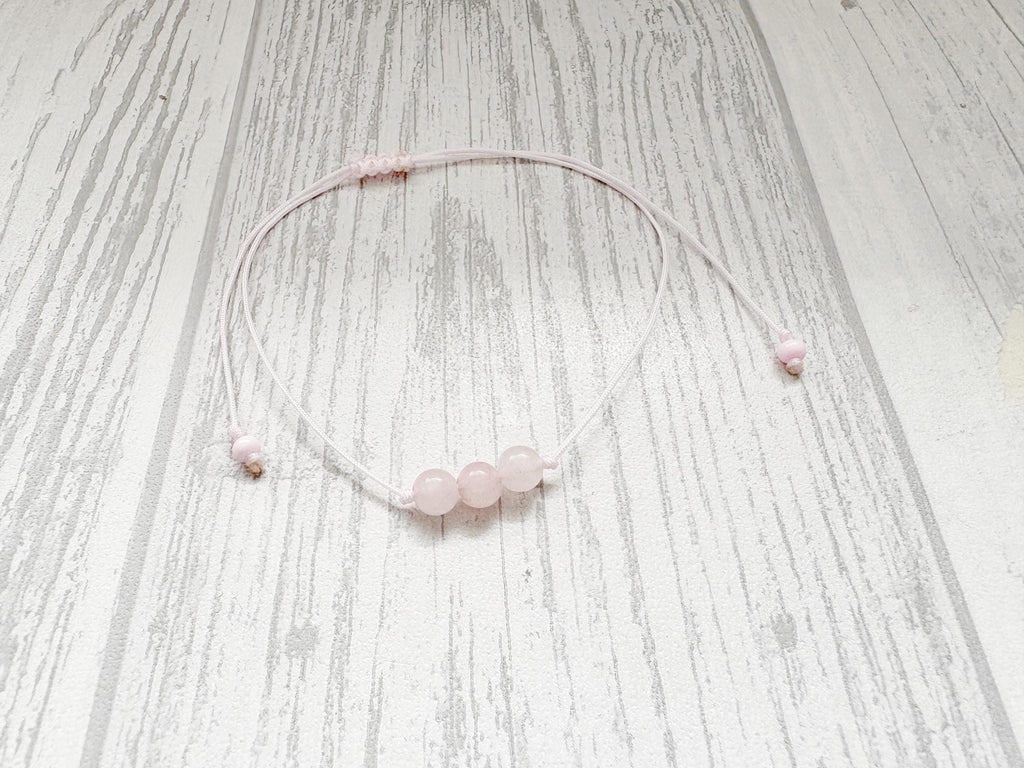 A Little Pregnancy Wish Bracelet for Baby Shower Gift | Pink Rose Quartz Crystal Sister Gifts