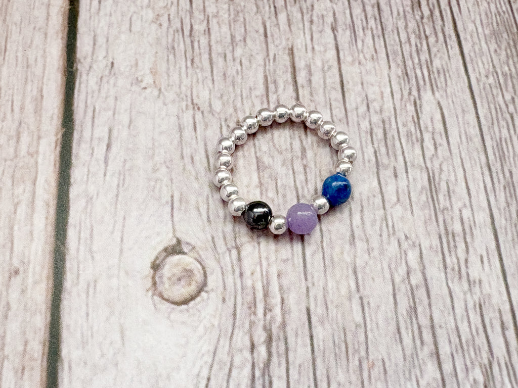 Sterling Silver Inner Calm Crystal Ring for the change | Balance, Grounding and Resilience Gifts