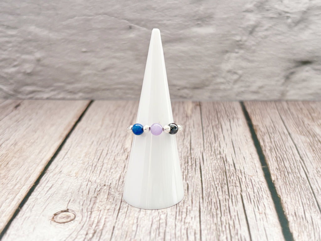 Sterling Silver Inner Calm Crystal Ring for the change | Balance, Grounding and Resilience Gifts