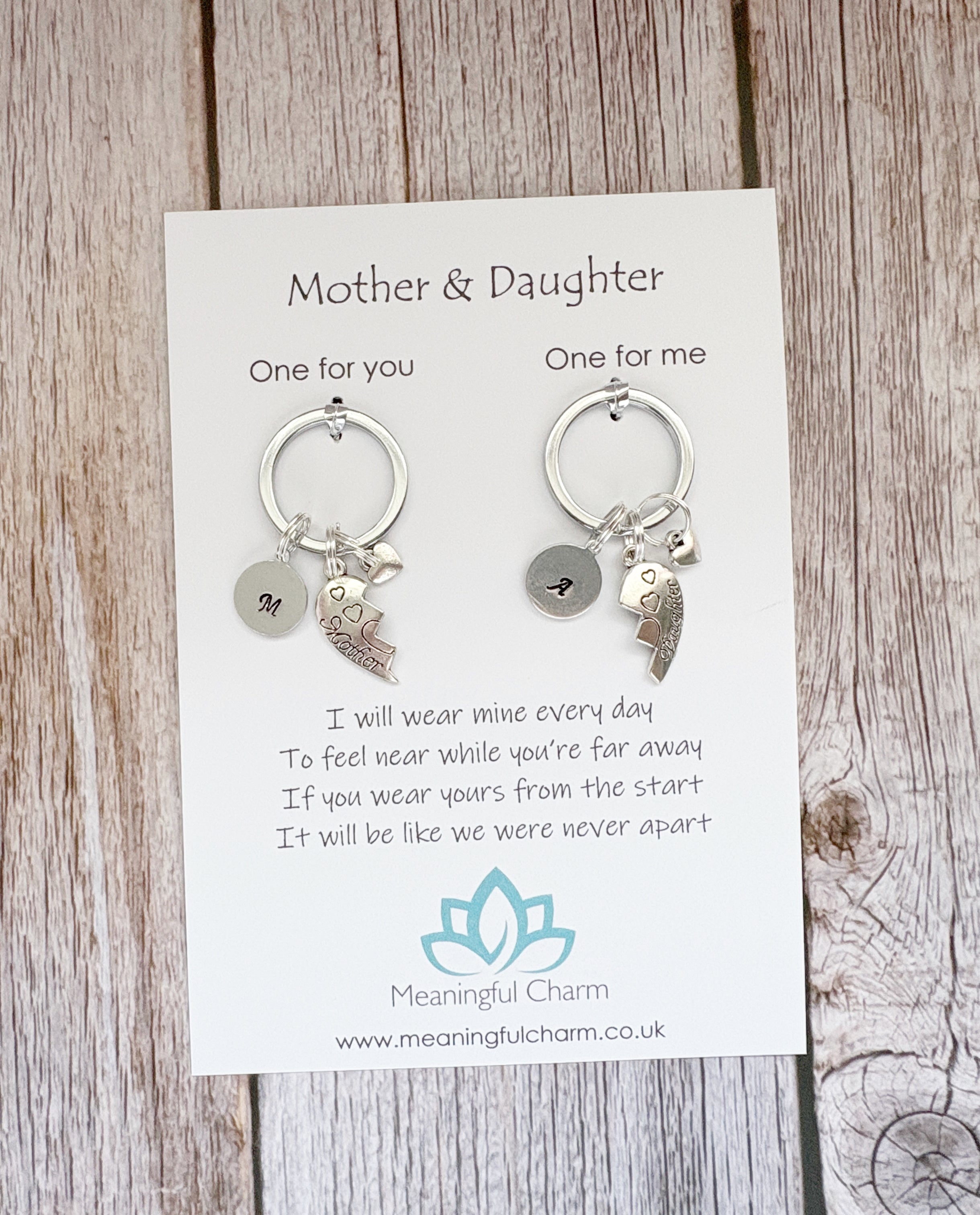 Mother and Daughter Connecting Keyring Set, An Unbreakable Bond