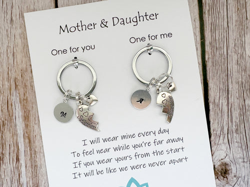 Mother and Daughter Connecting Keyring Set, An Unbreakable Bond