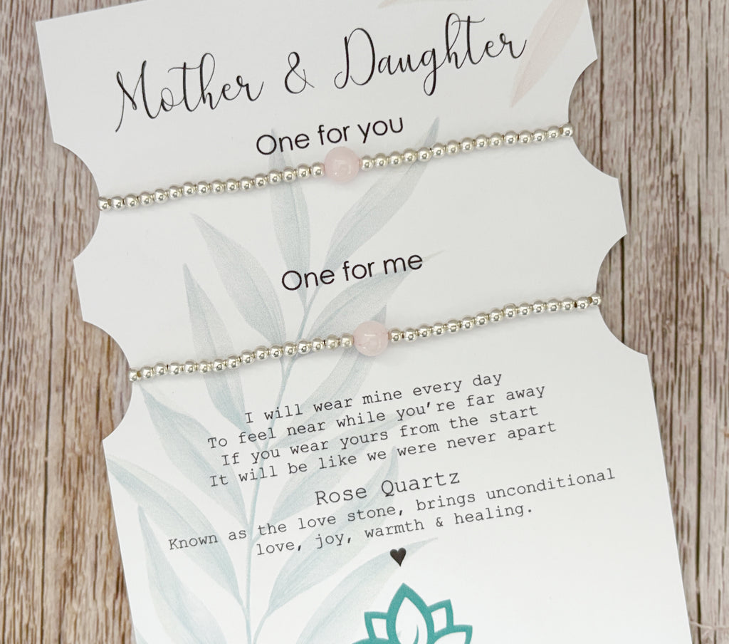 Growing Up Mother & Daughter Distance Crystal Bracelet Set