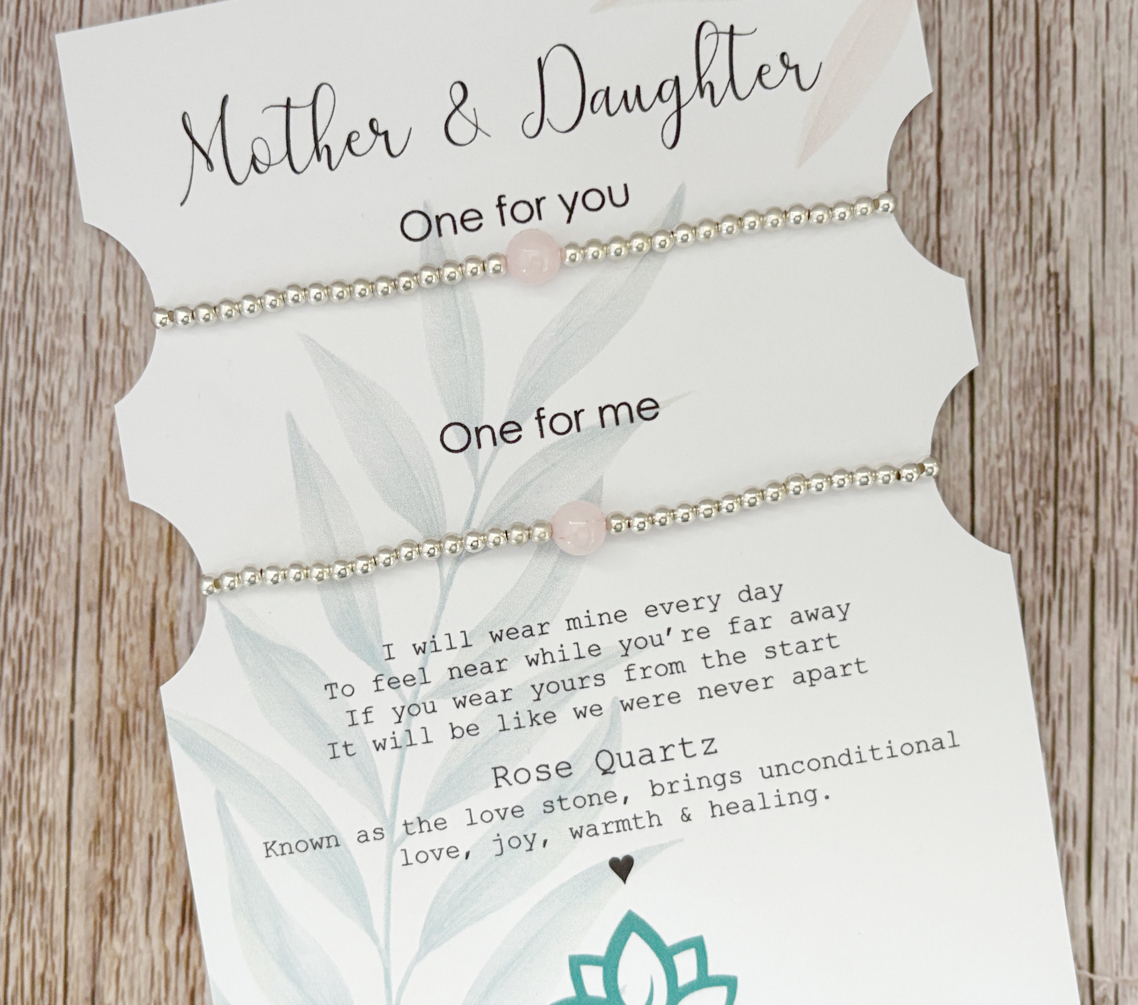 Growing Up Mother & Daughter Distance Crystal Bracelet Set