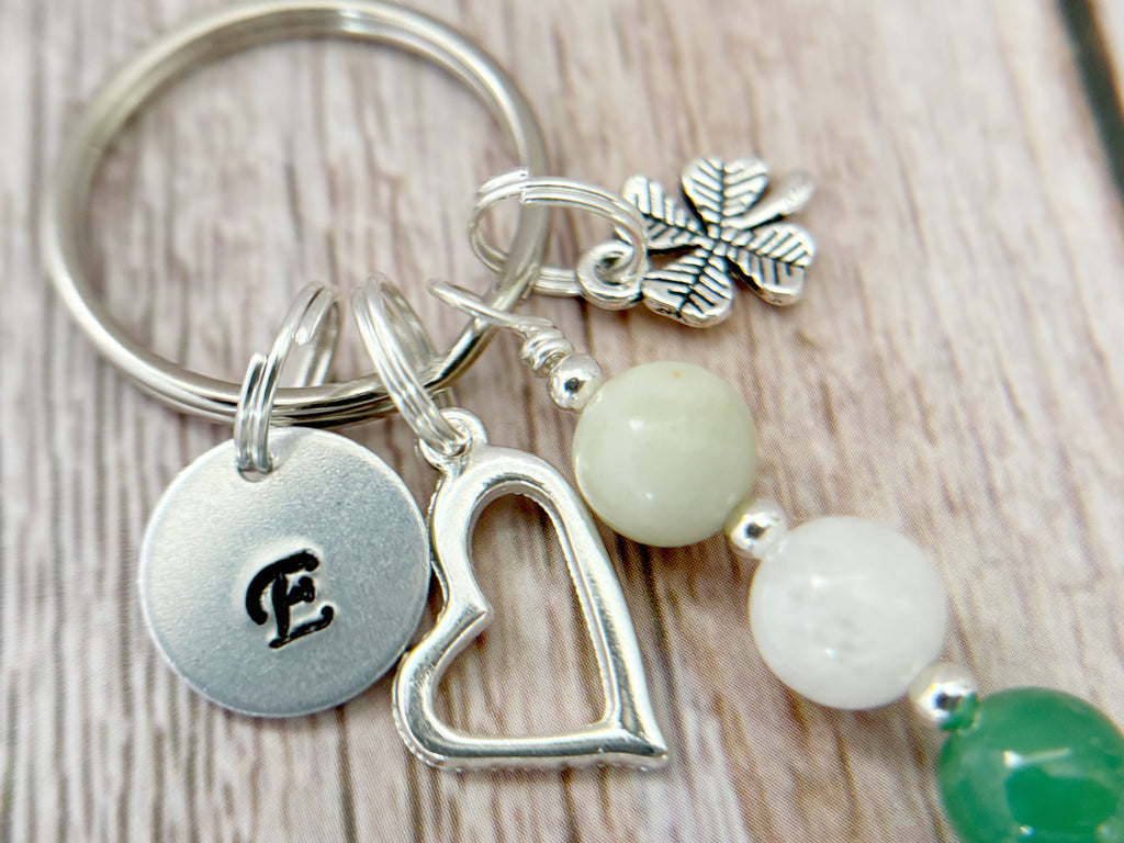 Personalised New Beginnings Crystal Keyring | Silver Charm Gift