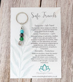 Personalised Safe Travels Crystal Keychain | Good Luck Travelling Companion Gift