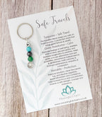 Personalised Safe Travels Crystal Keychain | Good Luck Travelling Companion Gift
