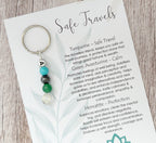 Personalised Safe Travels Crystal Keychain | Good Luck Travelling Companion Gift