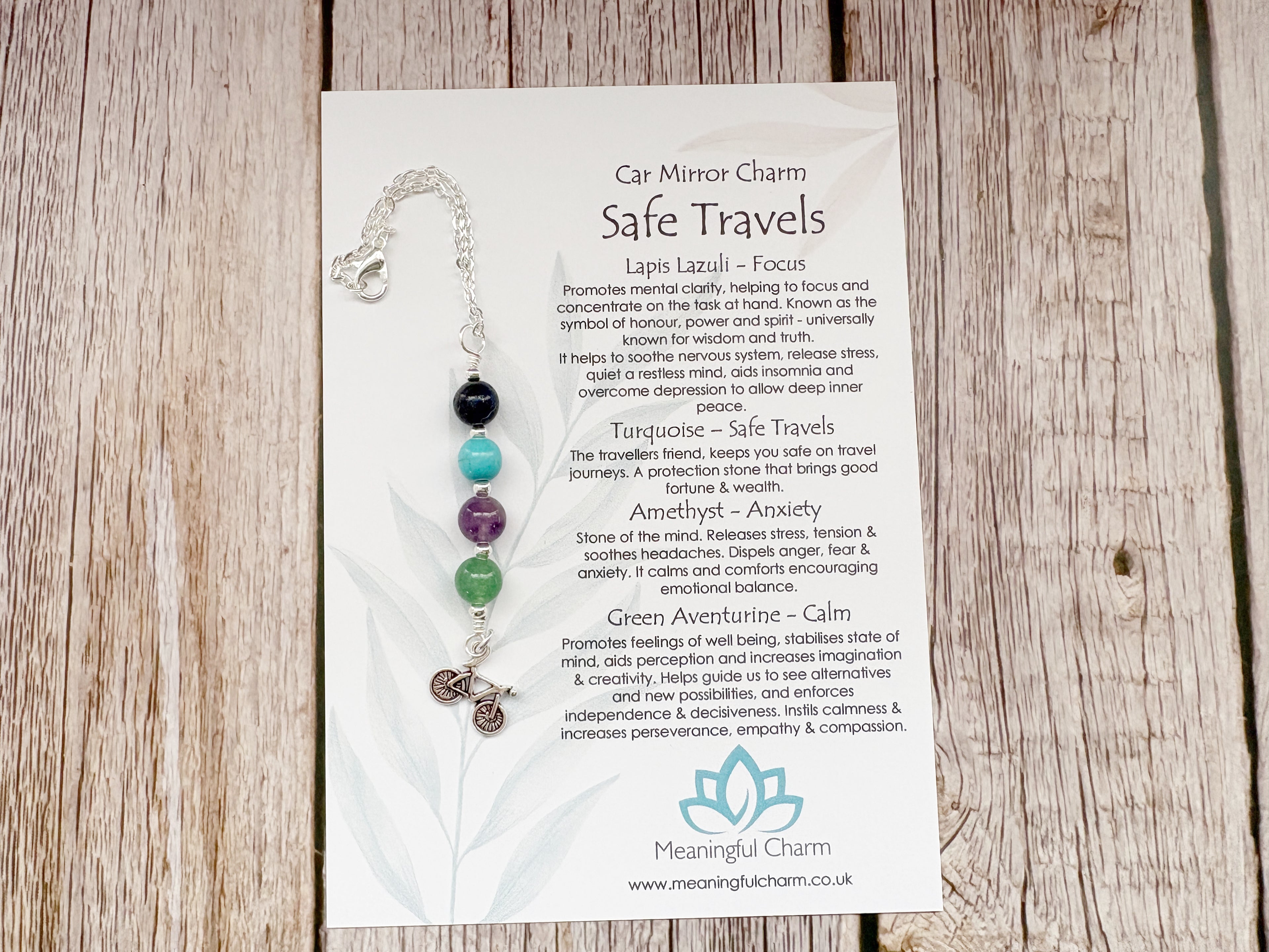 Safe Travels Tractor Mirror Charm | Crystal Rear View Charm Gift