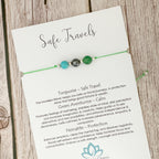 Safe Travels Crystal Cord Adjustable Bracelet, Good Luck Travelling Gift