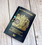 Personalised Safe Travels Passport Charm for Travelling Gifts