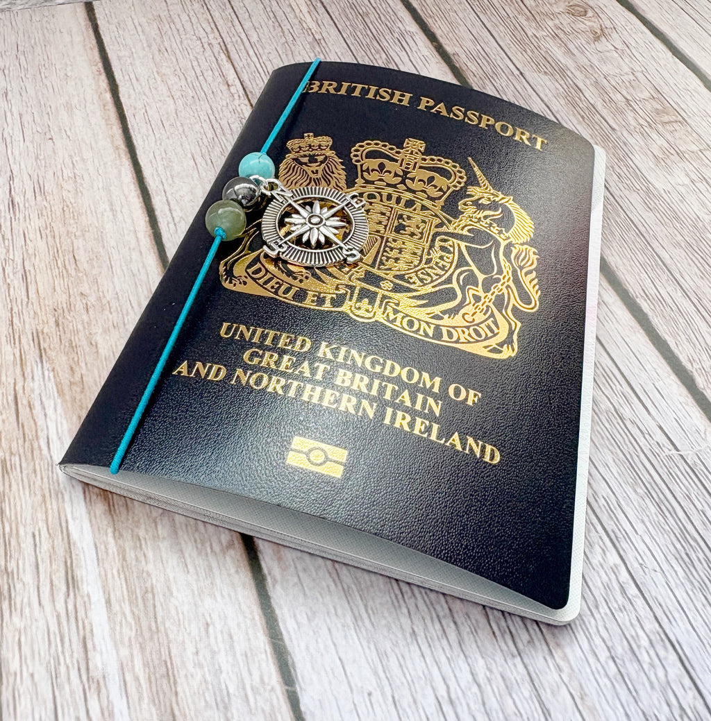 Personalised Safe Travels Passport Charm for Travelling Gifts