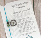 Personalised Safe Travels Passport Charm for Travelling Gifts