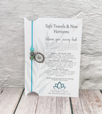 Personalised Safe Travels Passport Charm for Travelling Gifts