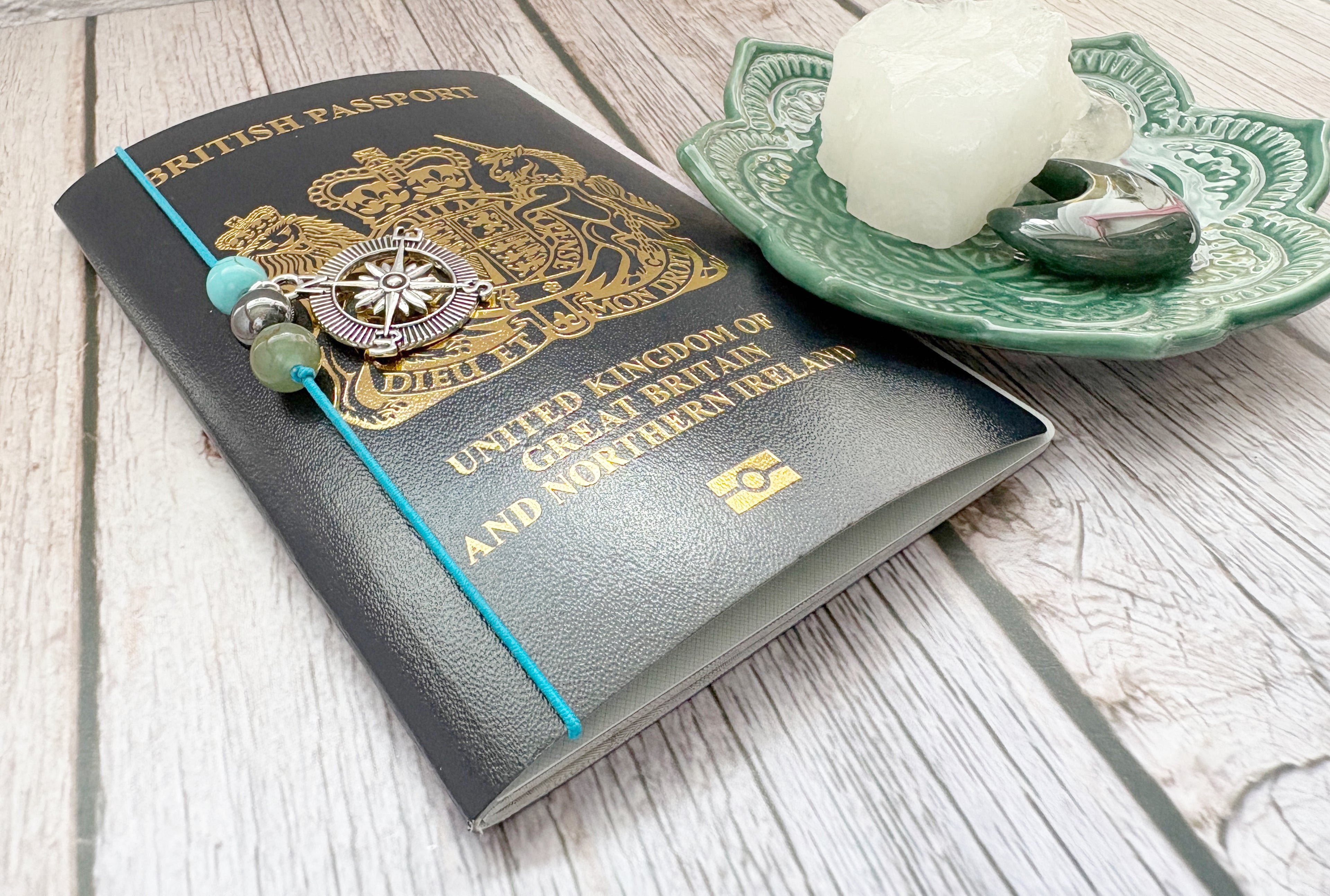 Personalised Safe Travels Passport Charm for Travelling Gifts