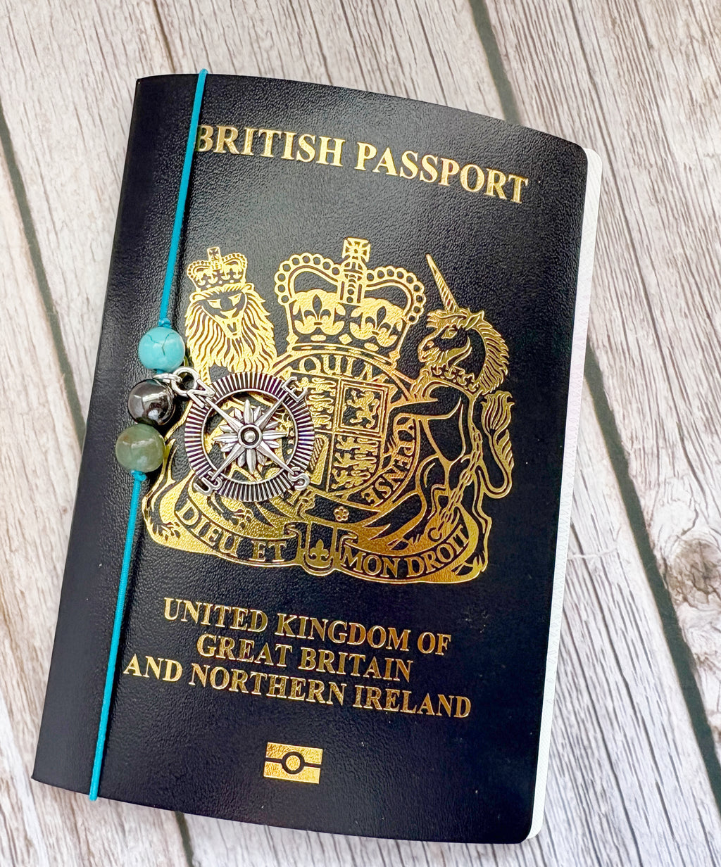Personalised Safe Travels Passport Charm for Travelling Gifts