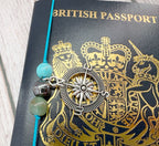 Personalised Safe Travels Passport Charm for Travelling Gifts
