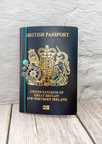 Personalised Safe Travels Passport Charm for Travelling Gifts