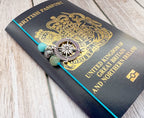 Personalised Safe Travels Passport Charm for Travelling Gifts