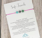 Safe Travels Crystal Cord Adjustable Bracelet, Good Luck Travelling Gift