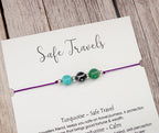 Safe Travels Crystal Cord Adjustable Bracelet, Good Luck Travelling Gift