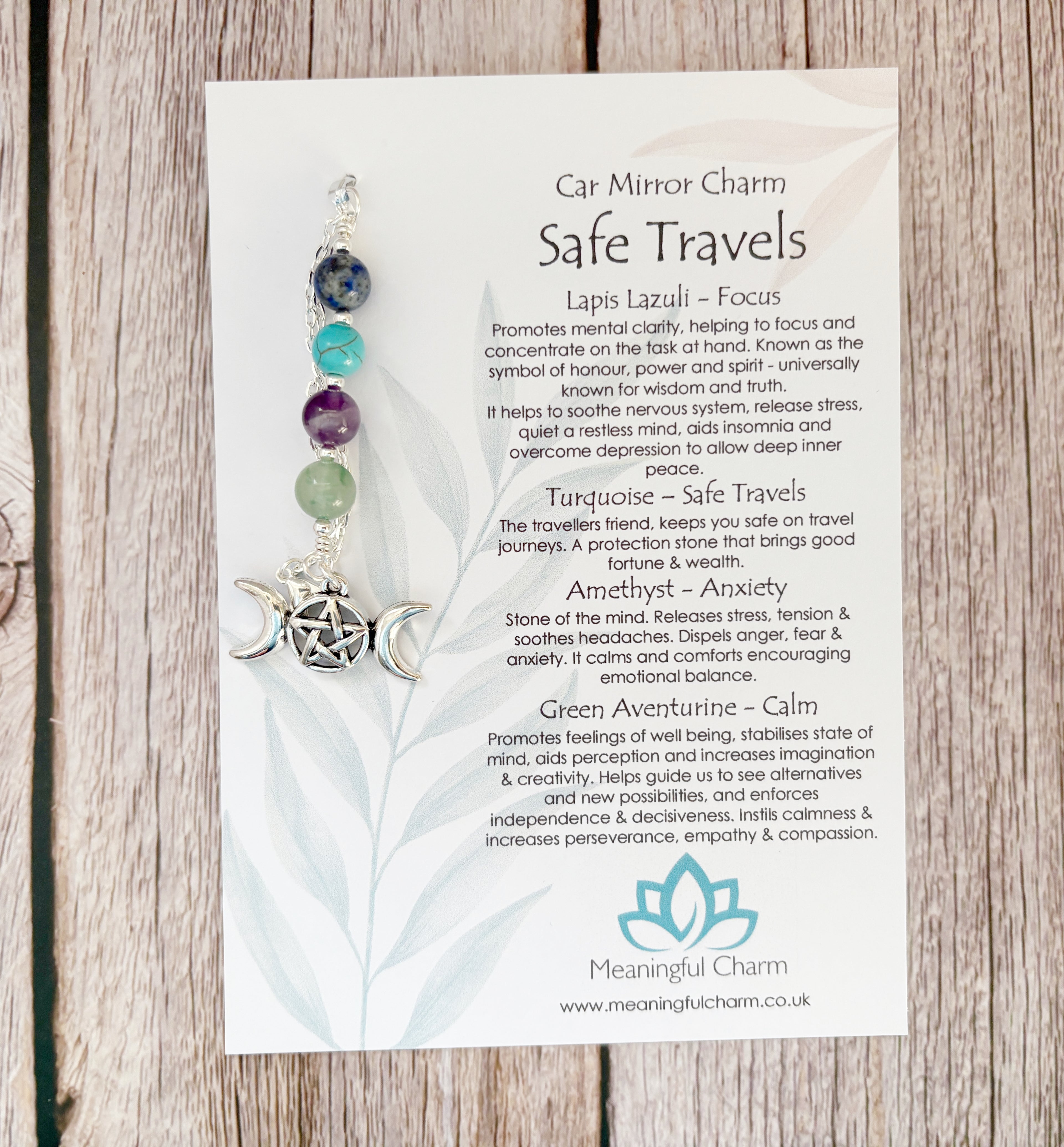 Safe Travels Rear View Car Mirror Charm Travelling Gift with Compass