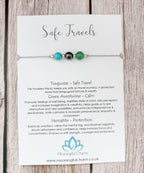 Safe Travels Crystal Cord Adjustable Bracelet, Good Luck Travelling Gift
