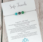 Safe Travels Crystal Cord Adjustable Bracelet, Good Luck Travelling Gift