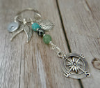 Personalised Safe Travels Charm Keyring for Travelling Gifts