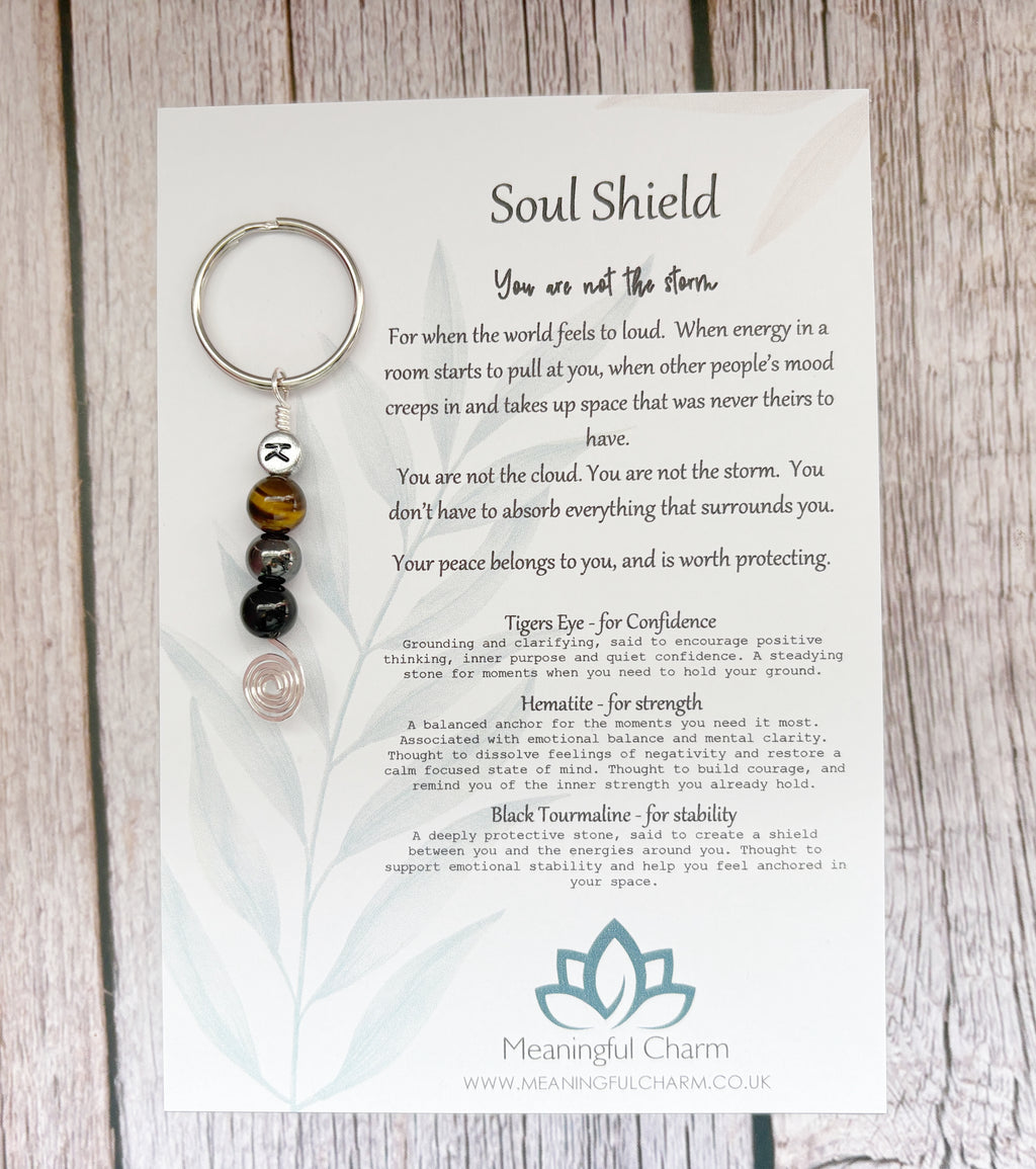 Soul Shield Keyring | Deflect Crystal Emotional Gifts | Strength Within