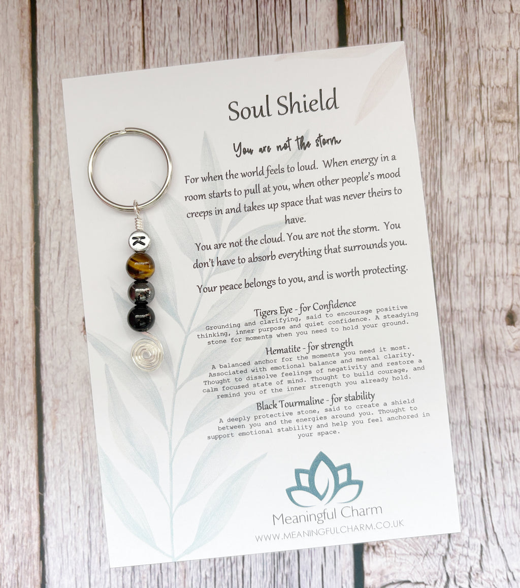 Soul Shield Keyring | Deflect Crystal Emotional Gifts | Strength Within