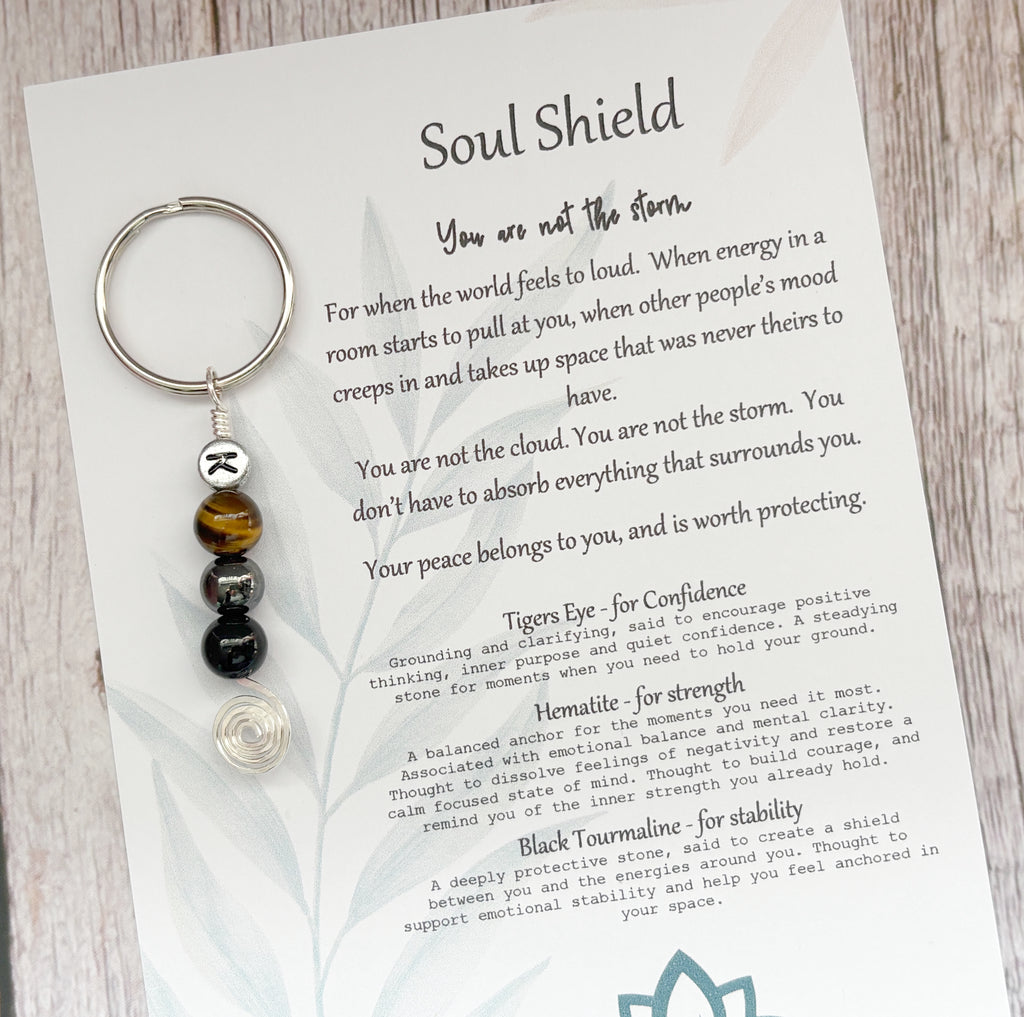 Soul Shield Keyring | Deflect Crystal Emotional Gifts | Strength Within