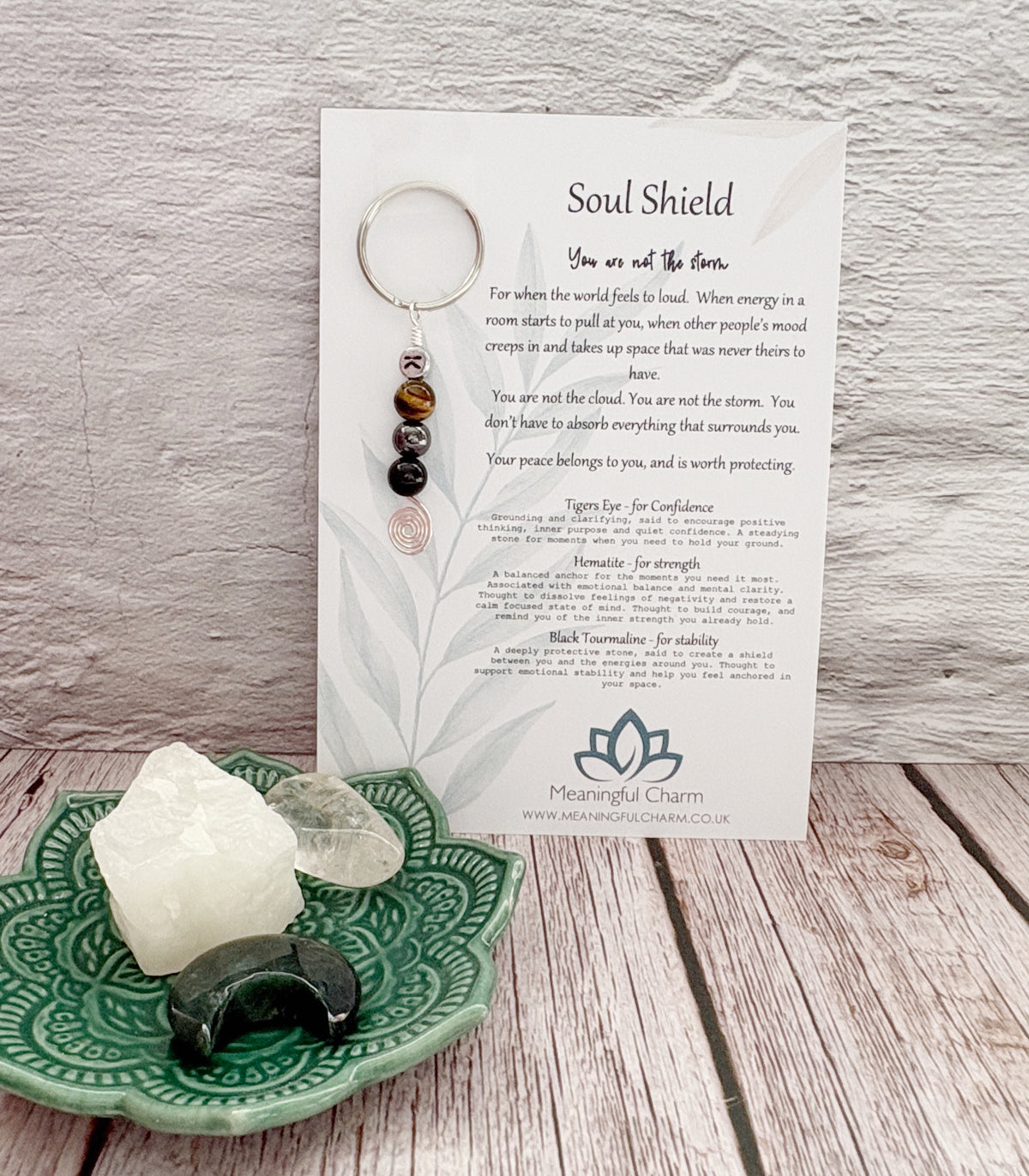 Soul Shield Keyring | Deflect Crystal Emotional Gifts | Strength Within
