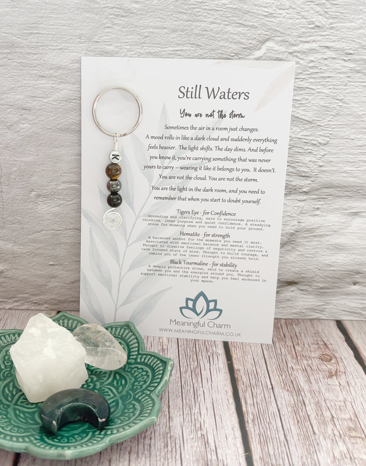 Still Waters Keychain | Deflect Crystal Emotional Gifts | Strength Within