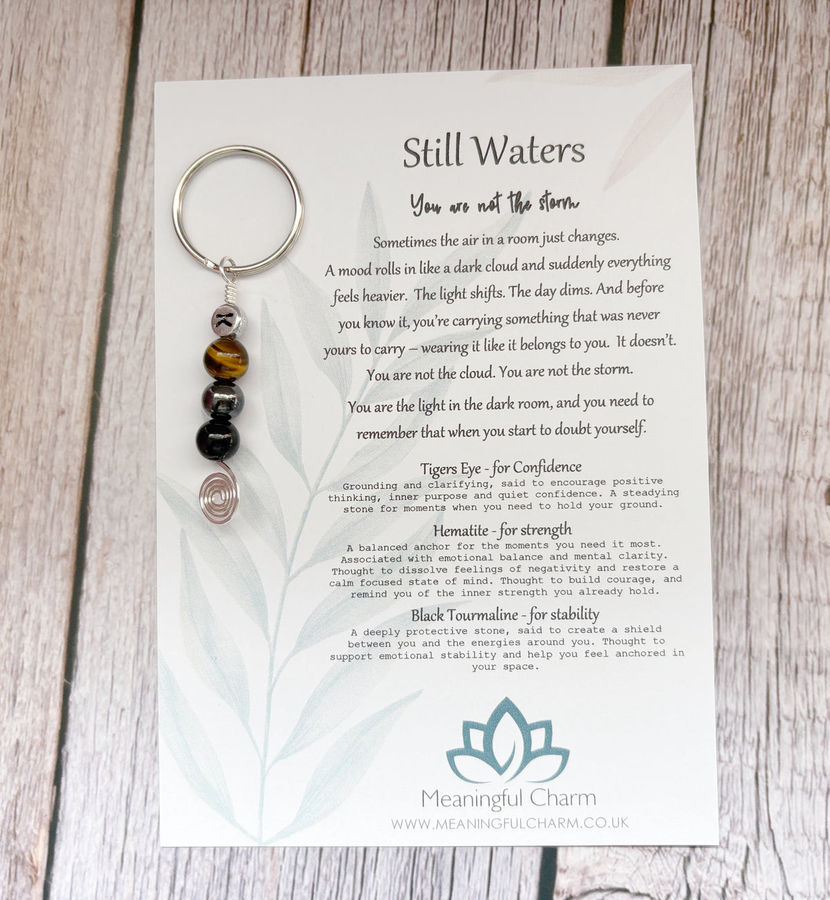 Still Waters Keychain | Deflect Crystal Emotional Gifts | Strength Within