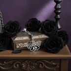 Dark Enchantments Crystal Death Moth Necklace | Silver Gothic Gemstone Pendant