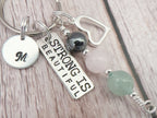 You Got This Keyring | Personalised Initial & Gemstone Motivational Support Gift