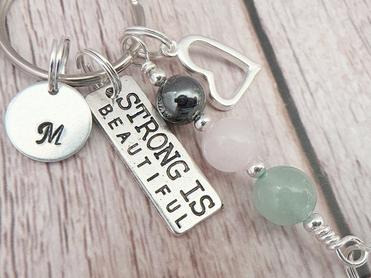 You Got This Keyring | Personalised Initial & Gemstone Motivational Support Gift